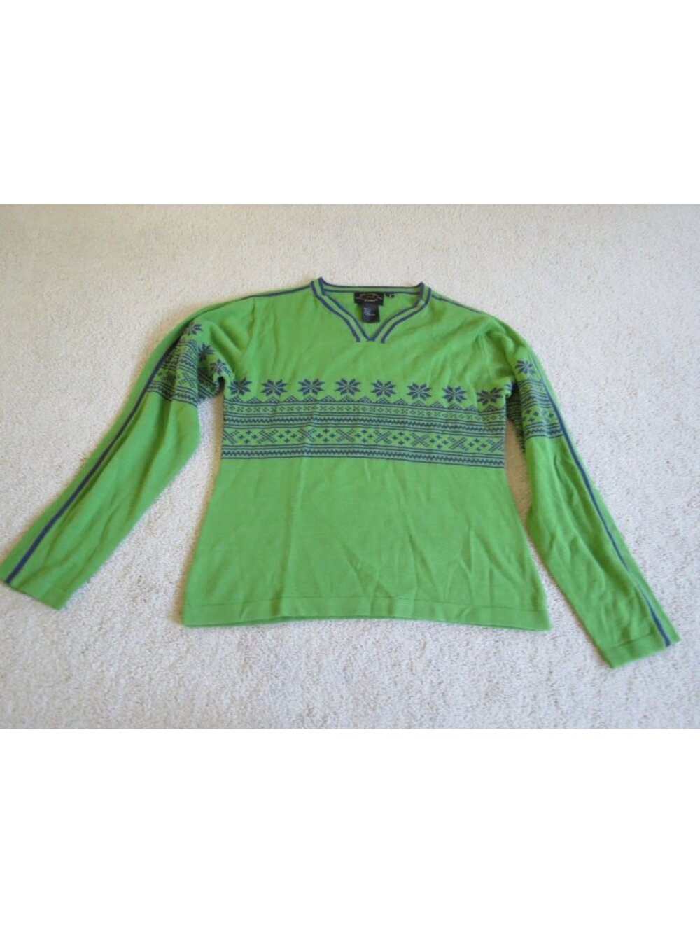 Women's Obermeyer Green Nordic Wool Blend Sweater Size Large